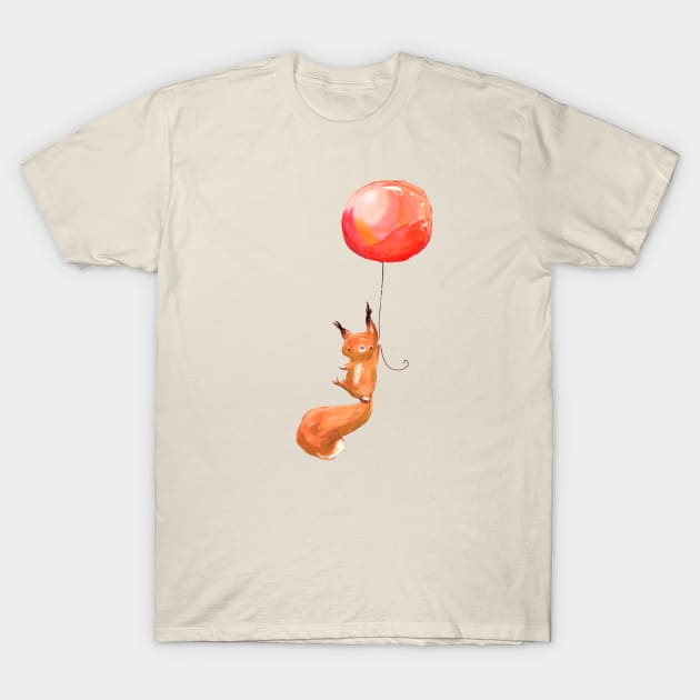 Balloon Squirrel T-Shirt by EveFarb